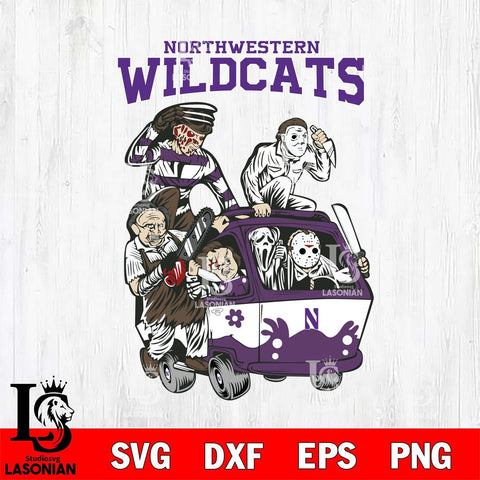 Northwestern Wildcats Jason Voorhees Horror 10 Svg Eps Dxf Png File, NCAA svg, Digital Download, Instant Download