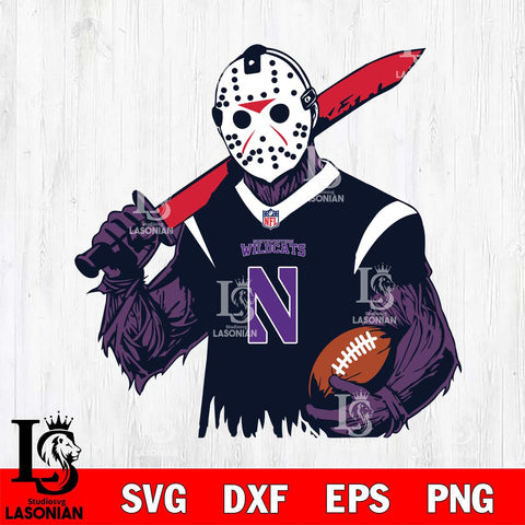 Northwestern Wildcats Jason Voorhees Horror 11 Svg Eps Dxf Png File, NCAA svg, Digital Download, Instant Download