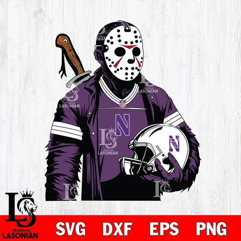 Northwestern Wildcats Jason Voorhees Horror 2 Svg Eps Dxf Png File, NCAA svg, Digital Download, Instant Download