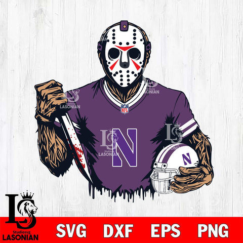 Northwestern Wildcats Jason Voorhees Horror 5 Svg Eps Dxf Png File, NCAA svg, Digital Download, Instant Download