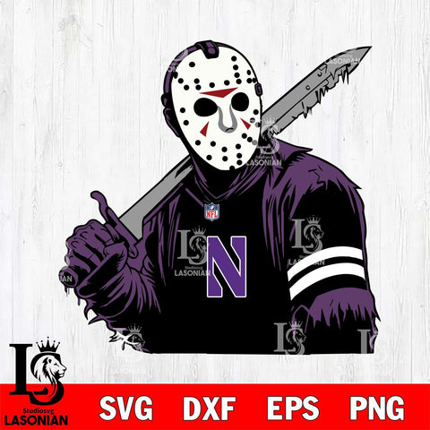 Northwestern Wildcats Jason Voorhees Horror 7 Svg Eps Dxf Png File, NCAA svg, Digital Download, Instant Download