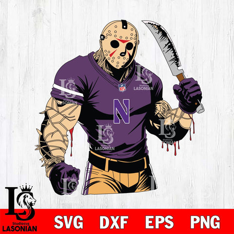 Northwestern Wildcats Jason Voorhees Horror 8 Svg Eps Dxf Png File, NCAA svg, Digital Download, Instant Download