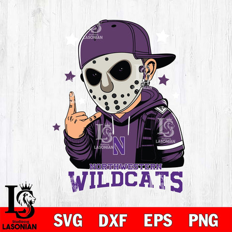Northwestern Wildcats Jason Voorhees Horror 9 Svg Eps Dxf Png File, NCAA svg, Digital Download, Instant Download