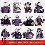 Northwestern Wildcats Jason Voorhees Horror Bundle 12 SVG Eps Dxf Png File, bundle NCAA svg, Digital Download, Instant Download