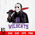 Northwestern Wildcats Jason Voorhees Horror Halloween Svg Eps Dxf Png File, NCAA svg, Digital Download, Instant Download