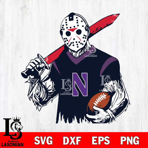Northwestern Wildcats Jason Voorhees Horror Halloween 2 Svg Eps Dxf Png File, NCAA svg, Digital Download, Instant Download
