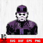 Northwestern Wildcats Michael Myers Horror Halloween Svg Eps Dxf Png File, NCAA svg, Digital Download, Instant Download