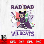 Northwestern Wildcats Mickey Wearing Hoodie Rad Dad SVG DXF EPS PNG FILE, NCAA File Cut,Digital Download,Instant Download