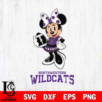 Northwestern Wildcats Minnie Mouse, Svg Eps Dxf Png File, Digital Download