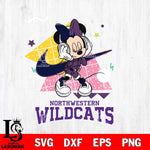 Northwestern Wildcats Minnie Mouse Dancing SVG DXF EPS PNG FILE, NCAA File Cut,Digital Download,Instant Download