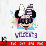 Northwestern Wildcats Minnie Mouse Love Sport SVG DXF EPS PNG FILE, NCAA File Cut,Digital Download,Instant Download