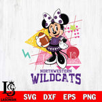 Northwestern Wildcats Minnie Mouse Sport SVG DXF EPS PNG FILE, NCAA File Cut,Digital Download,Instant Download