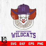 Northwestern Wildcats Pennywise Horror Sport 12 Svg Eps Dxf Png File, Digital Download