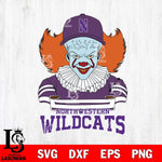 Northwestern Wildcats Pennywise Horror Sport 2 Svg Eps Dxf Png File, Digital Download