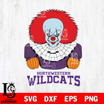 Northwestern Wildcats Pennywise Horror Sport 3 Svg Eps Dxf Png File, Digital Download