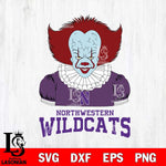 Northwestern Wildcats Pennywise Horror Sport 5 Svg Eps Dxf Png File, Digital Download