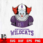Northwestern Wildcats Pennywise Horror Sport 7 Svg Eps Dxf Png File, Digital Download