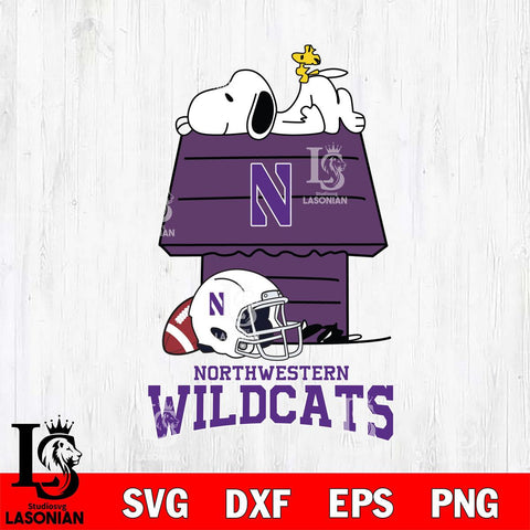 Northwestern Wildcats Snoopy Chill Football SVG DXF EPS PNG FILE,Snoopy File Cut, NCAA Digital Download,Instant Download,Christmas Silhouette