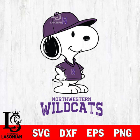 Northwestern Wildcats Snoopy Football sport SVG DXF EPS PNG FILE,Snoopy File Cut, NCAA Digital Download,Instant Download,Christmas Silhouette
