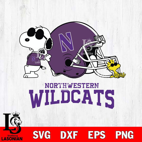 Northwestern Wildcats Snoopy Sport 2 Svg Eps Dxf Png File, Digital Download