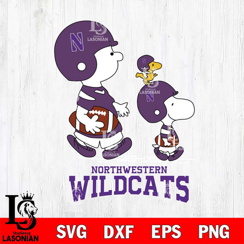 Northwestern Wildcats Snoopy Sport Svg Eps Dxf Png File, Digital Download