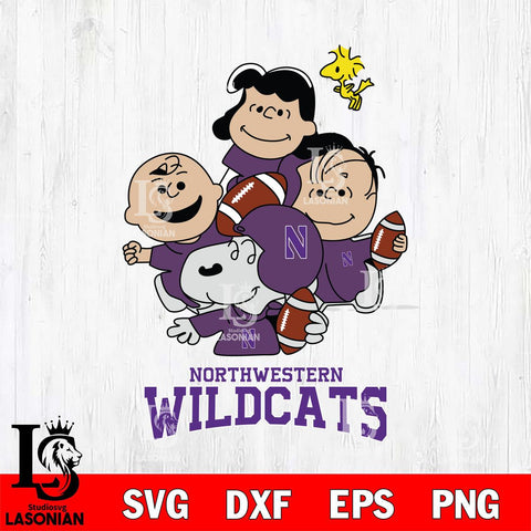 Northwestern Wildcats Snoopy Sport 4 Svg Eps Dxf Png File, Digital Download