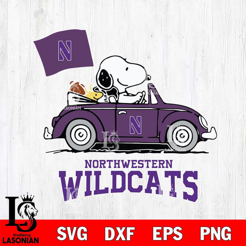 Northwestern Wildcats Snoopy Sport 5 Svg Eps Dxf Png File, Digital Download
