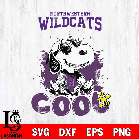 Northwestern Wildcats Snoopy Sport 7 Svg Eps Dxf Png File, Digital Download