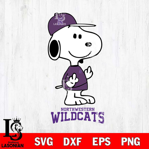 Northwestern Wildcats Snoopy Sport 8 Svg Eps Dxf Png File, Digital Download