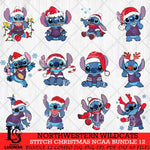 Northwestern Wildcats Stitch Christmas NCAA Bundle 12 Svg Eps Dxf Png File, Digital Download, Instant Download