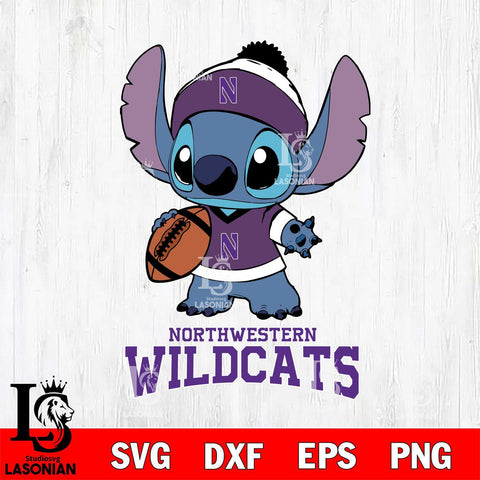 Northwestern Wildcats Stitch Disney, Svg Eps Dxf Png File, Digital Download