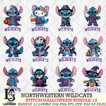 Northwestern Wildcats Stitch Horror Bundle 12 SVG Svg Eps Dxf Png File, NCAA svg, Digital Download, Instant Download