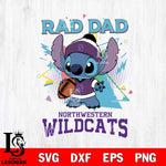 Northwestern Wildcats Stitch Rad Dad SVG DXF EPS PNG FILE, NCAA File Cut,Digital Download,Instant Download