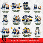Notre Dame Fighting Irish Bluey & Bingo Bundle 12 SVG Svg Eps Dxf Png File, Bundle NCAA svg, Digital Download, Instant Download