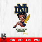 Notre Dame Fighting Irish Beauty Black Fairy Betty Boop, Svg Eps Dxf Png File, Digital Download