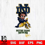 Notre Dame Fighting Irish Beauty Black Fan Girl Football, Svg Eps Dxf Png File, Digital Download