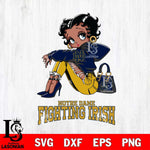Notre Dame Fighting Irish Betty Boop Black Fan Girl Svg Eps Dxf Png File, Digital Download, Instant Download
