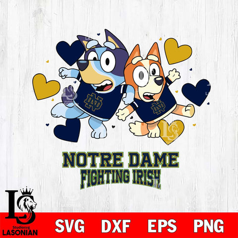 Notre Dame Fighting Irish Bluey & Bingo 10 Svg Eps Dxf Png File, NCAA svg, Digital Download, Instant Download