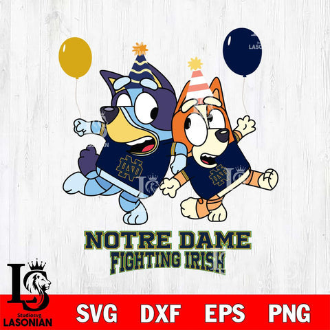 Notre Dame Fighting Irish Bluey & Bingo 2 Svg Eps Dxf Png File, NCAA svg, Digital Download, Instant Download