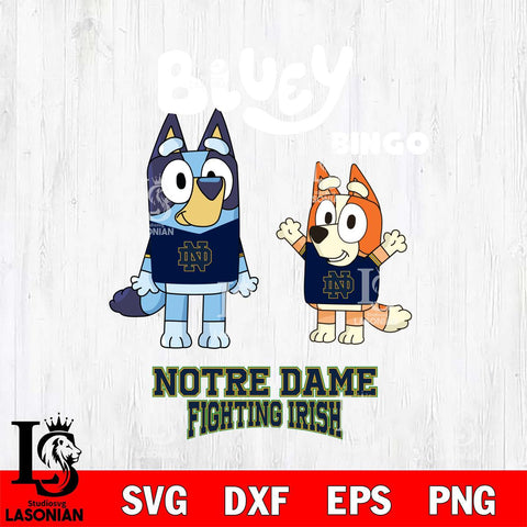 Notre Dame Fighting Irish Bluey & Bingo 4 Svg Eps Dxf Png File, NCAA svg, Digital Download, Instant Download