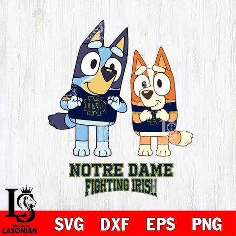 Notre Dame Fighting Irish Bluey & Bingo 6 Svg Eps Dxf Png File, NCAA svg, Digital Download, Instant Download