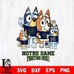 Notre Dame Fighting Irish Bluey & Bingo 7 Svg Eps Dxf Png File, NCAA svg, Digital Download, Instant Download