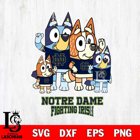 Notre Dame Fighting Irish Bluey & Bingo 7 Svg Eps Dxf Png File, NCAA svg, Digital Download, Instant Download