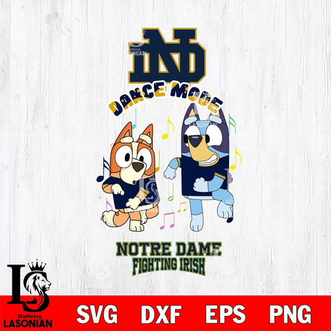 Notre Dame Fighting Irish Bluey Bingo Dance Mode Svg Eps Dxf Png File, NCAA svg, Digital Download, Instant Download