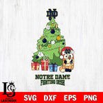 Notre Dame Fighting Irish Bluey Chilli Christmas Tree Svg Eps Dxf Png File, Digital Download