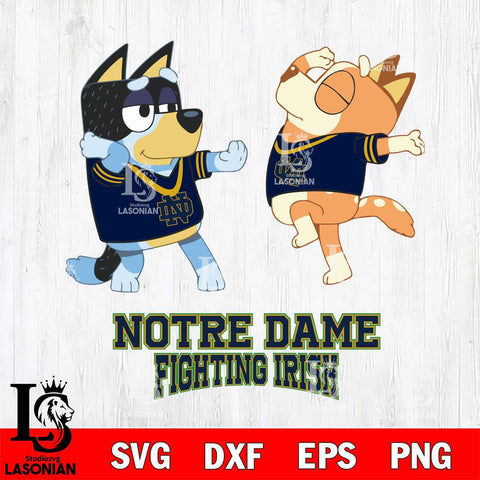 Notre Dame Fighting Irish Bluey Dance Svg Eps Dxf Png File, Digital Download, Instant Download