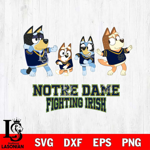 Notre Dame Fighting Irish Bluey Dance Mode Squats Svg Eps Dxf Png File, Digital Download, Instant Download