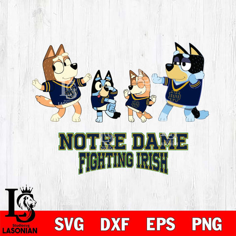 Notre Dame Fighting Irish Bluey Dance Squats Svg Eps Dxf Png File, Digital Download, Instant Download