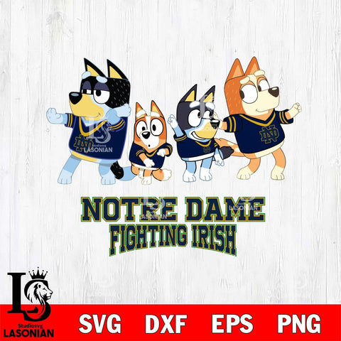 Notre Dame Fighting Irish Bluey Mode Dance Squats Svg Eps Dxf Png File, Digital Download, Instant Download