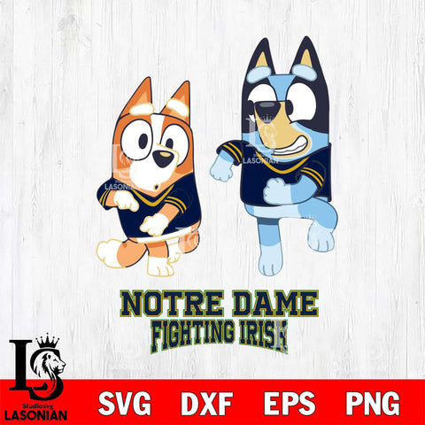 Notre Dame Fighting Irish Bluey with Chilli Dance Svg Eps Dxf Png File, Digital Download, Instant Download
